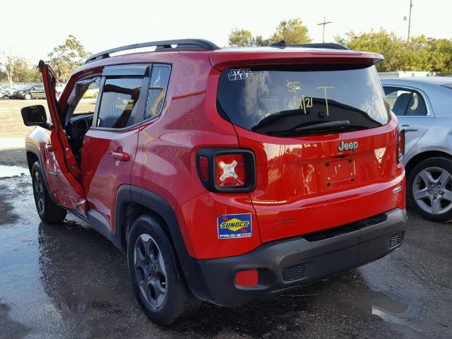 ZACCJABH0FPB61920 - 2015 JEEP RENEGADE L RED photo 3