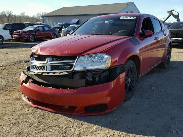 1C3CDZCB4CN182977 - 2012 DODGE AVENGER SX RED photo 2