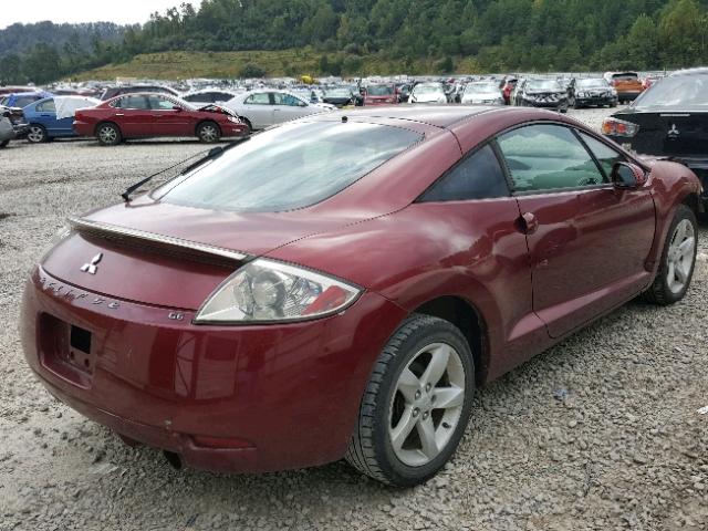 4A3AK34T46E005618 - 2006 MITSUBISHI ECLIPSE GT MAROON photo 4