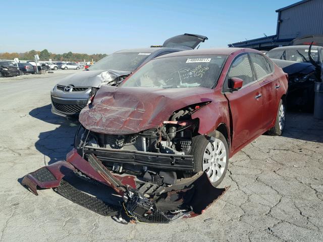 3N1AB7AP9GL664154 - 2016 NISSAN SENTRA S MAROON photo 2