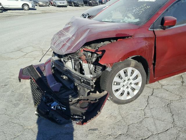 3N1AB7AP9GL664154 - 2016 NISSAN SENTRA S MAROON photo 9