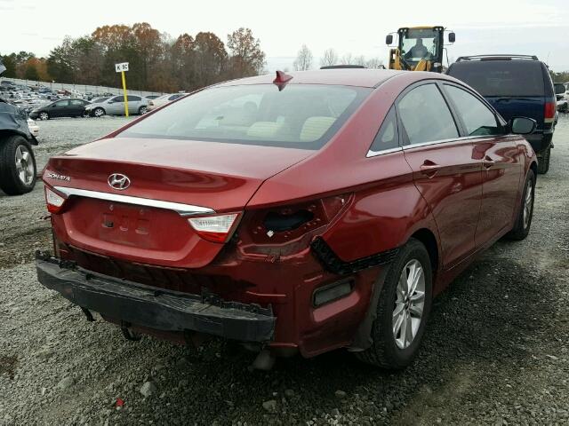 5NPEB4AC0DH714736 - 2013 HYUNDAI SONATA GLS RED photo 4