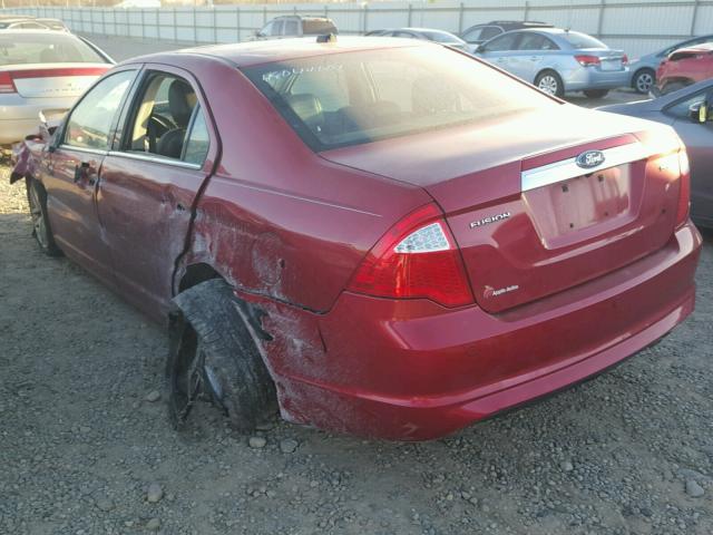3FAHP0JA2CR412775 - 2012 FORD FUSION SEL RED photo 3