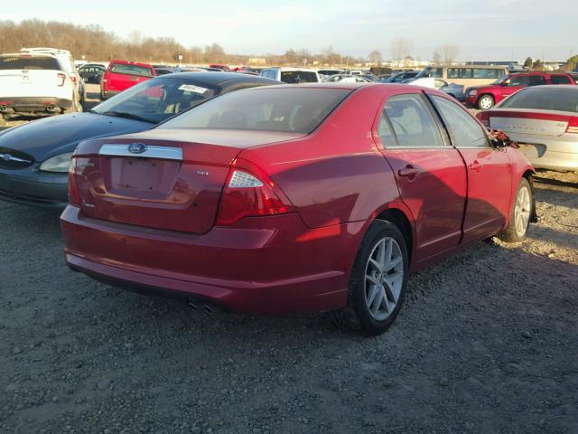 3FAHP0JA2CR412775 - 2012 FORD FUSION SEL RED photo 4