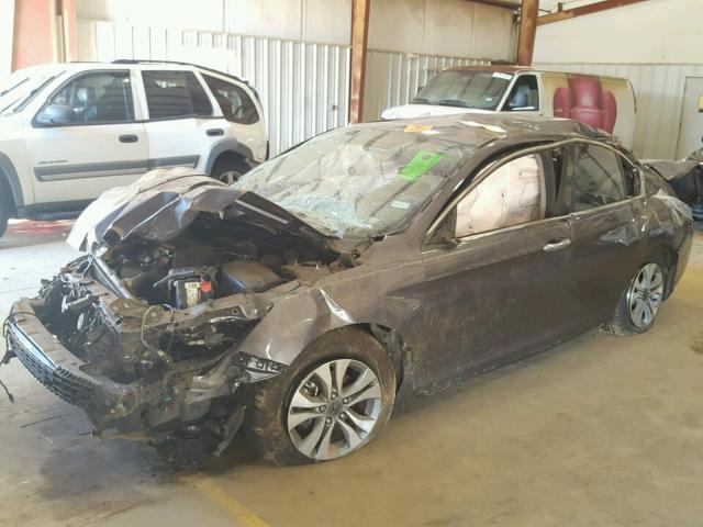 1HGCR2F32EA011147 - 2014 HONDA ACCORD LX GRAY photo 2