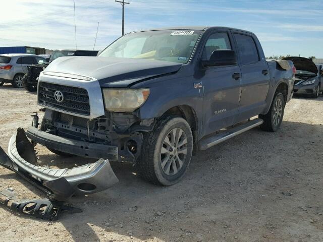 5TFEV54158X049754 - 2008 TOYOTA TUNDRA CRE BLUE photo 2