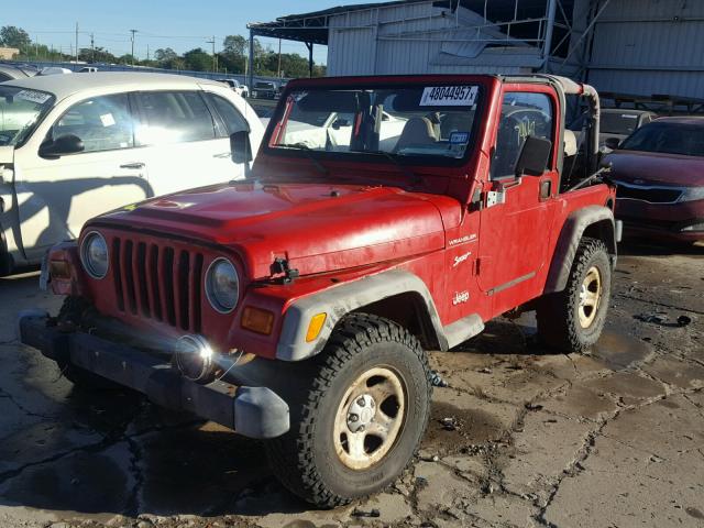 1J4FA49S62P721527 - 2002 JEEP WRANGLER / RED photo 2