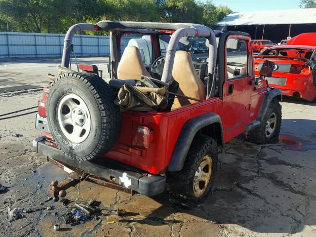 1J4FA49S62P721527 - 2002 JEEP WRANGLER / RED photo 4