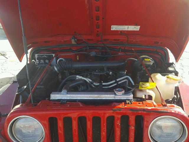 1J4FA49S62P721527 - 2002 JEEP WRANGLER / RED photo 7