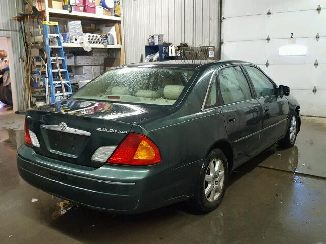 4T1BF28B72U205203 - 2002 TOYOTA AVALON XL GREEN photo 4