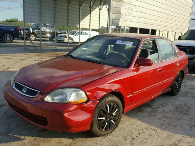 1HGEJ6673VL002004 - 1997 HONDA CIVIC LX RED photo 2