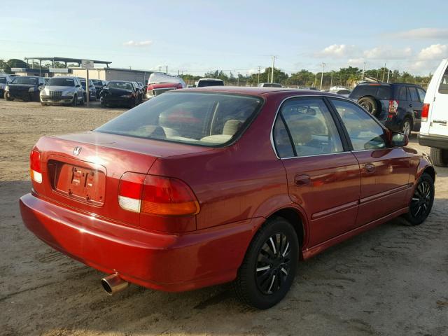 1HGEJ6673VL002004 - 1997 HONDA CIVIC LX RED photo 4