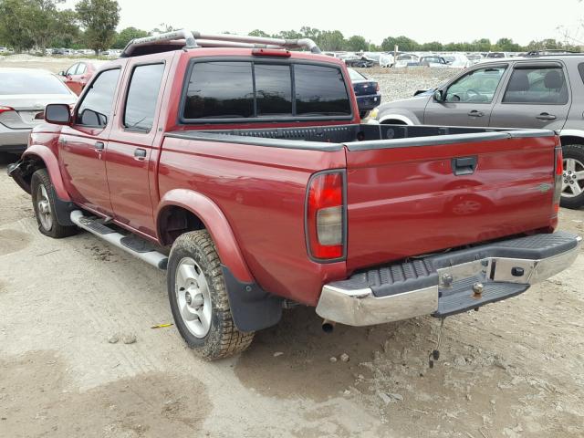 1N6ED27T6YC368776 - 2000 NISSAN FRONTIER C RED photo 3
