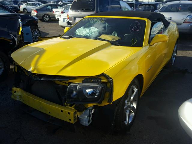 2G1FC3DD4B9187065 - 2011 CHEVROLET CAMARO LT YELLOW photo 2