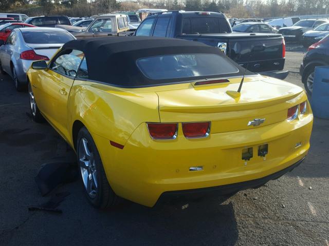 2G1FC3DD4B9187065 - 2011 CHEVROLET CAMARO LT YELLOW photo 3