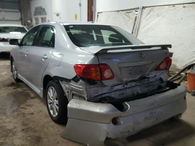 2T1BU4EE2AC354943 - 2010 TOYOTA COROLLA BA SILVER photo 3