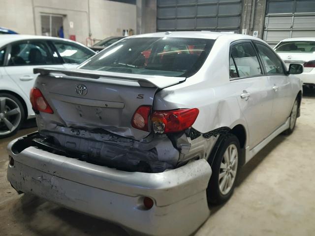 2T1BU4EE2AC354943 - 2010 TOYOTA COROLLA BA SILVER photo 4