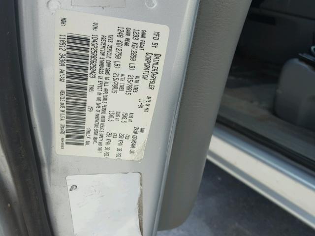 1D4GP25R85B298423 - 2005 DODGE CARAVAN SE GRAY photo 10