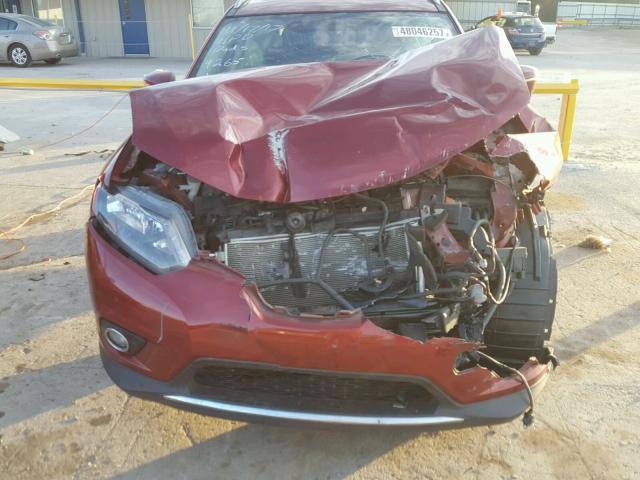 5N1AT2MT7FC779265 - 2015 NISSAN ROGUE S MAROON photo 9