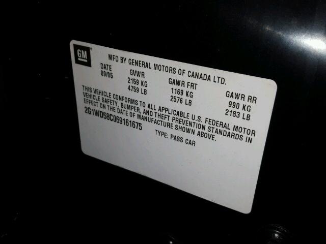 2G1WD58C069161675 - 2006 CHEVROLET IMPALA SUP 黑色 照片 10