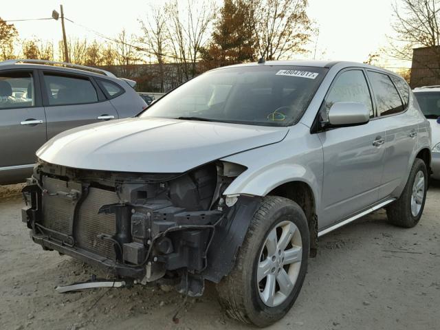 JN8AZ08W17W602825 - 2007 NISSAN MURANO SL SILVER photo 2