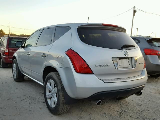 JN8AZ08W17W602825 - 2007 NISSAN MURANO SL SILVER photo 3