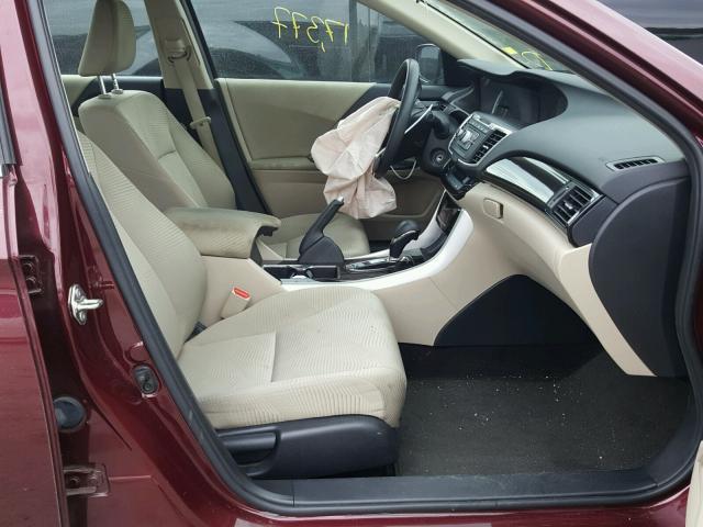 1HGCR2F36GA196533 - 2016 HONDA ACCORD LX BURGUNDY photo 5