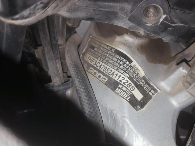 1HFSC47052A112289 - 2002 HONDA GL1800 GRAY photo 10