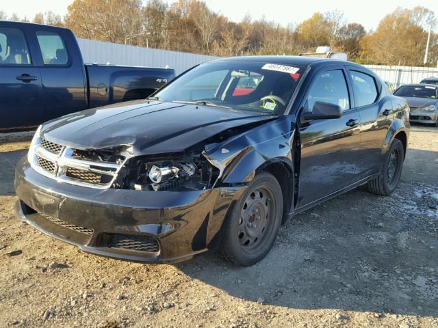 1C3CDZAB0CN286496 - 2012 DODGE AVENGER SE BLACK photo 2