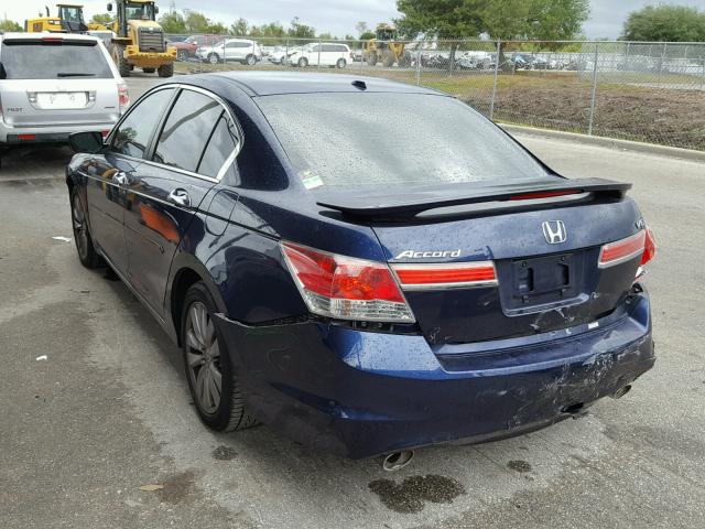 1HGCP3F83CA023361 - 2012 HONDA ACCORD EXL BLUE photo 3