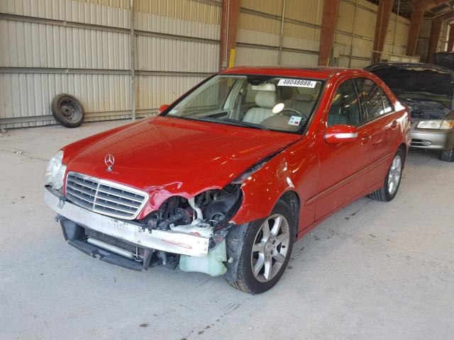 WDBRF92H57F884343 - 2007 MERCEDES-BENZ C 280 4MAT RED photo 2