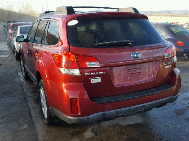 4S4BRBCC9B3342124 - 2011 SUBARU OUTBACK 2. RED photo 3