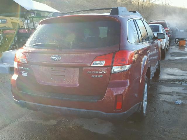 4S4BRBCC9B3342124 - 2011 SUBARU OUTBACK 2. RED photo 4