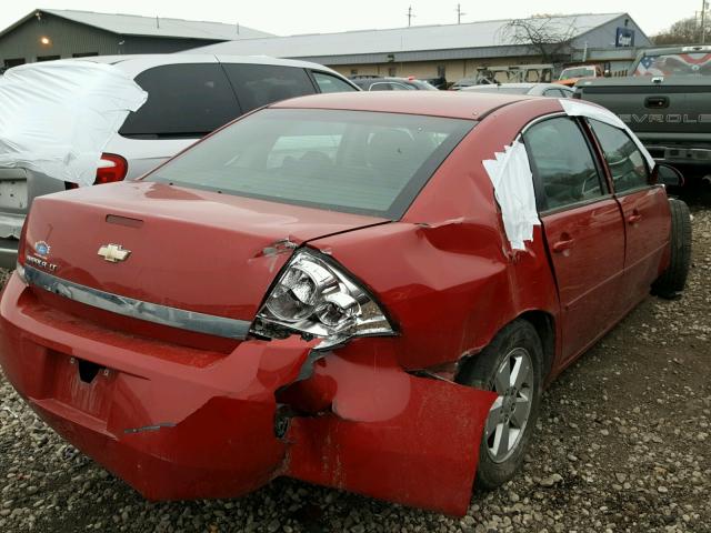 2G1WT55N579316425 - 2007 CHEVROLET IMPALA LT RED photo 4