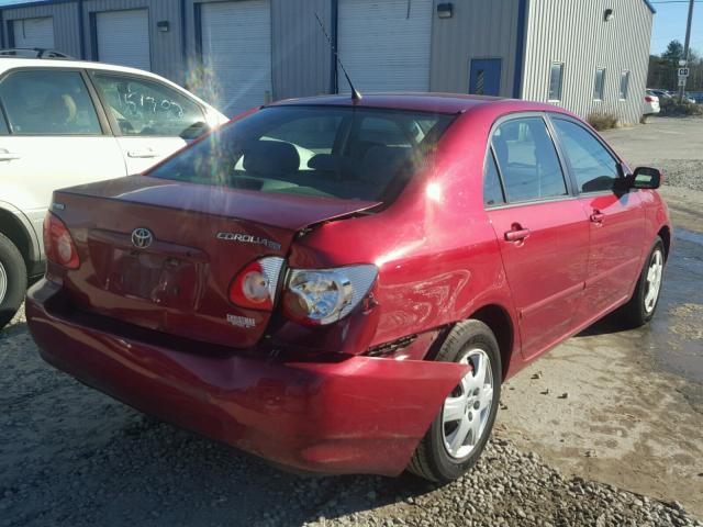 2T1BR32E65C359617 - 2005 TOYOTA COROLLA CE RED photo 4