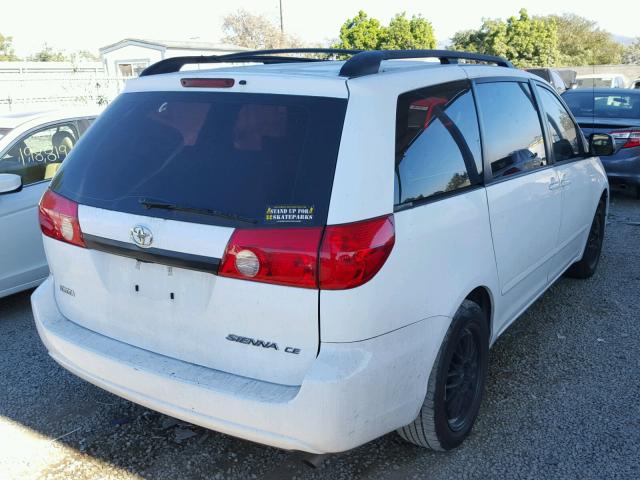 5TDZK23CX7S093684 - 2007 TOYOTA SIENNA CE WHITE photo 4