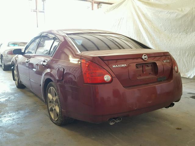 1N4BA41E74C870670 - 2004 NISSAN MAXIMA SE MAROON photo 3