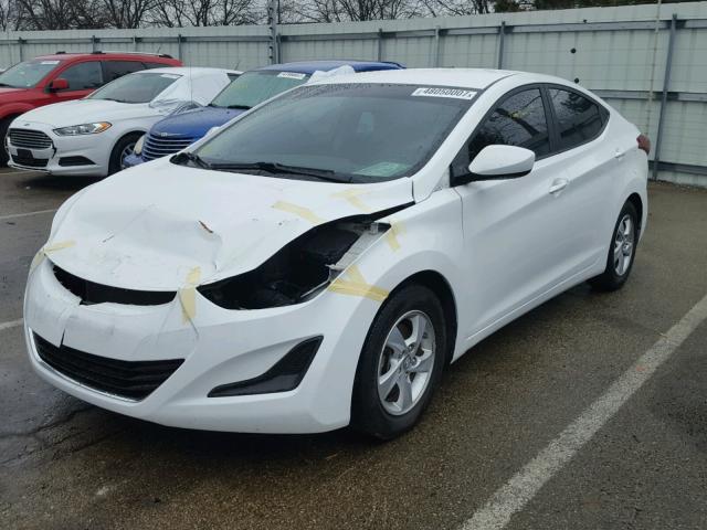 5NPDH4AE3EH465569 - 2014 HYUNDAI ELANTRA SE WHITE photo 2