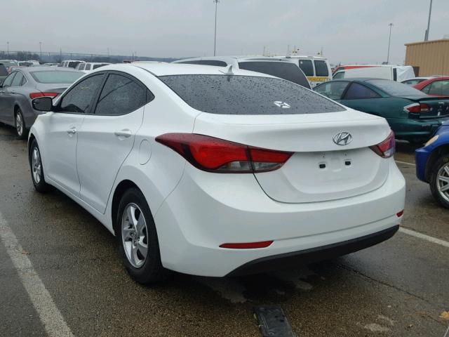 5NPDH4AE3EH465569 - 2014 HYUNDAI ELANTRA SE WHITE photo 3