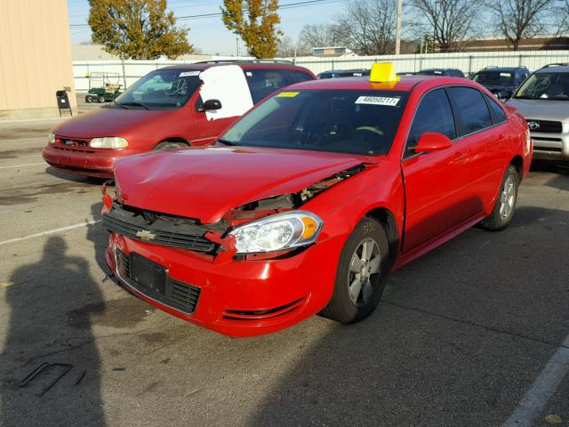 2G1WT57N091307713 - 2009 CHEVROLET IMPALA 1LT RED photo 2