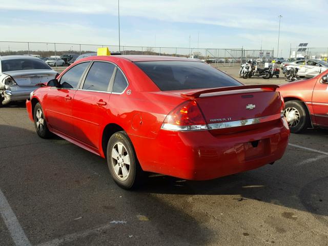 2G1WT57N091307713 - 2009 CHEVROLET IMPALA 1LT RED photo 3