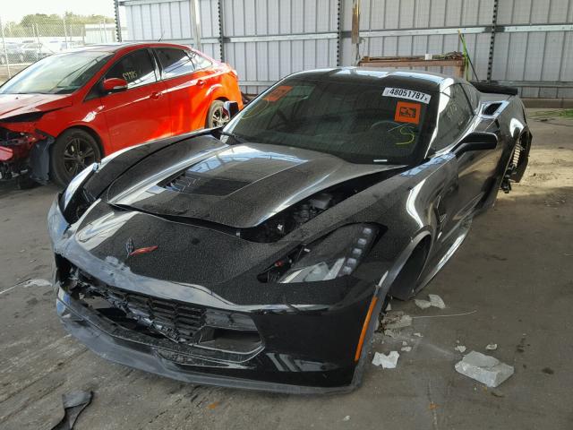 1G1YV2D73H5105971 - 2017 CHEVROLET CORVETTE G BLACK photo 2