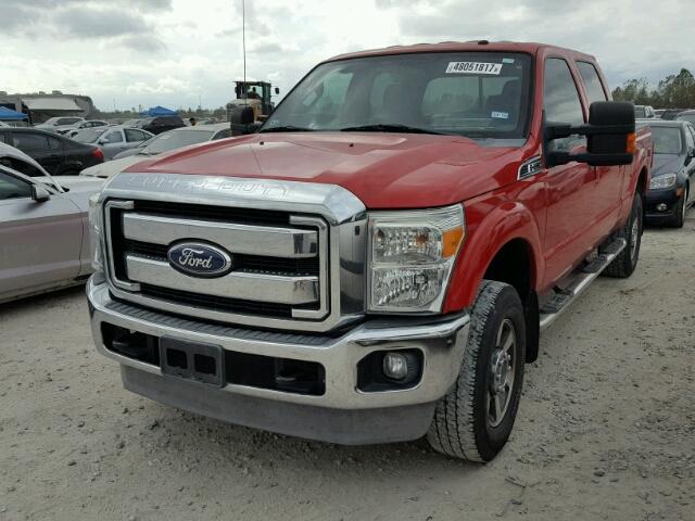 1FT7W2B66BEC92432 - 2011 FORD F250 SUPER RED photo 2