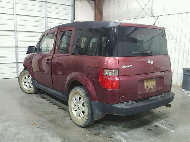 5J6YH18777L005931 - 2007 HONDA ELEMENT EX MAROON photo 3