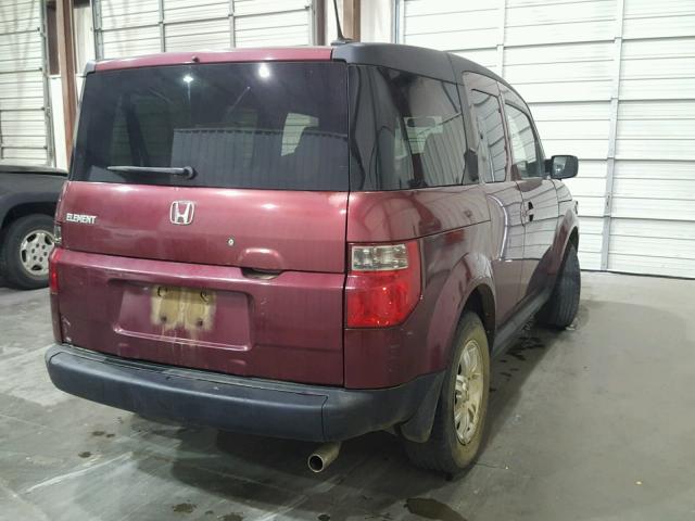 5J6YH18777L005931 - 2007 HONDA ELEMENT EX MAROON photo 4