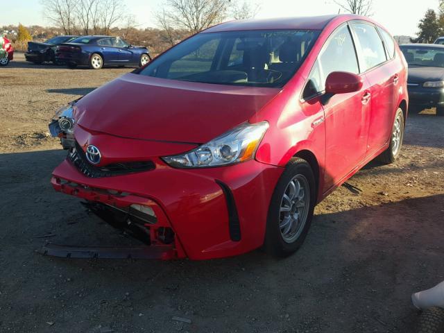 JTDZN3EU2FJ035826 - 2015 TOYOTA PRIUS V RED photo 2