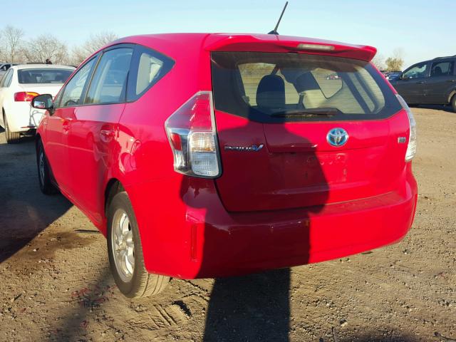 JTDZN3EU2FJ035826 - 2015 TOYOTA PRIUS V RED photo 3