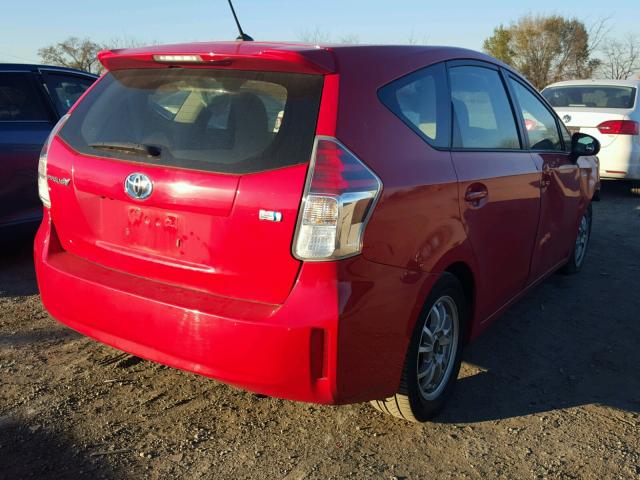 JTDZN3EU2FJ035826 - 2015 TOYOTA PRIUS V RED photo 4