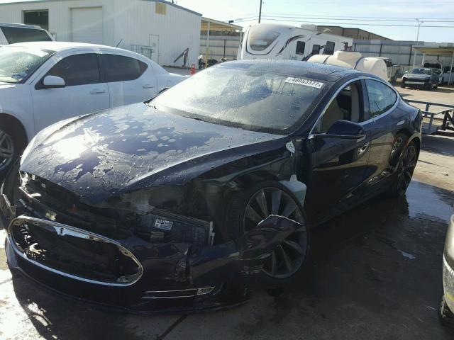 5YJSA1H13EFP50087 - 2014 TESLA MODEL S Կապույտ լուսանկար 2