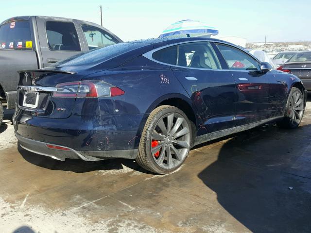 5YJSA1H13EFP50087 - 2014 TESLA MODEL S Կապույտ լուսանկար 4